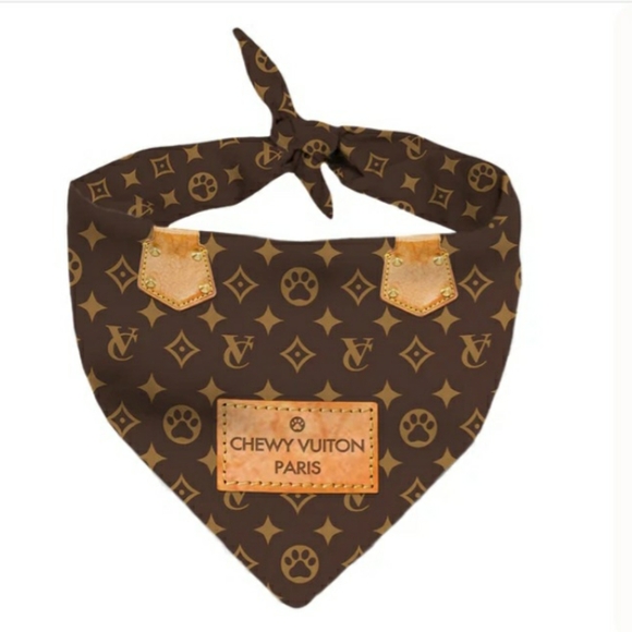 Millionaire Mutt Luxury Dog Bandana " Chewy Vuitton" Size Small NIP - Picture 1 of 3